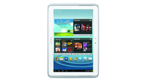 The white Samsung Galaxy Note 10.1